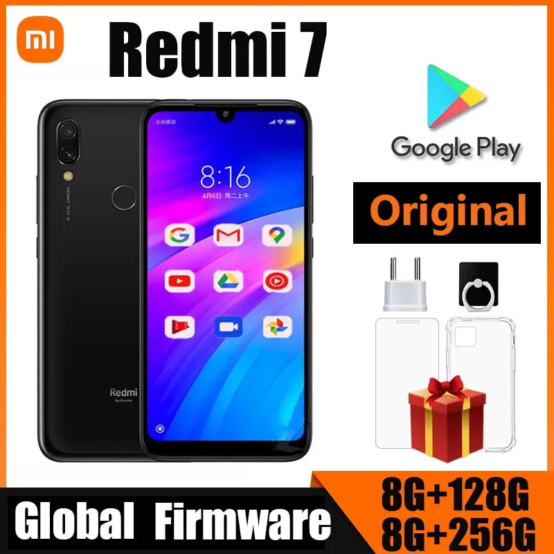 Buy Xiaomi Redmi 7 Cellphone with Phone Case, Dual SIM Slot Cellphone Android Cell Phone mobile Dual Camera Global ROM