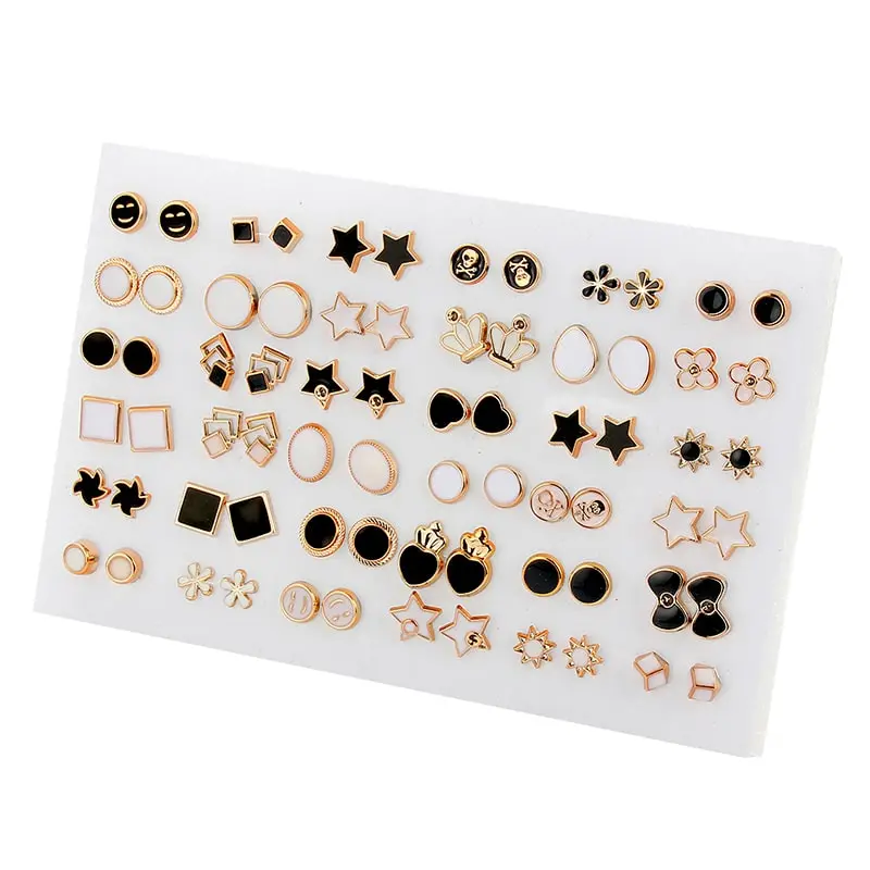 Buy 5 Pairs Mixed Styles White Black Ear rings tops studs and earrings drops latest designs at best price online in pakistan