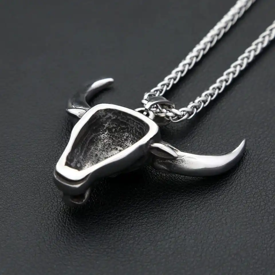 Buy Vintage Bull Head Pendant Necklace With Stone Locket And Chain For Men Boys And Best Friend At Best Price In Pakistan 