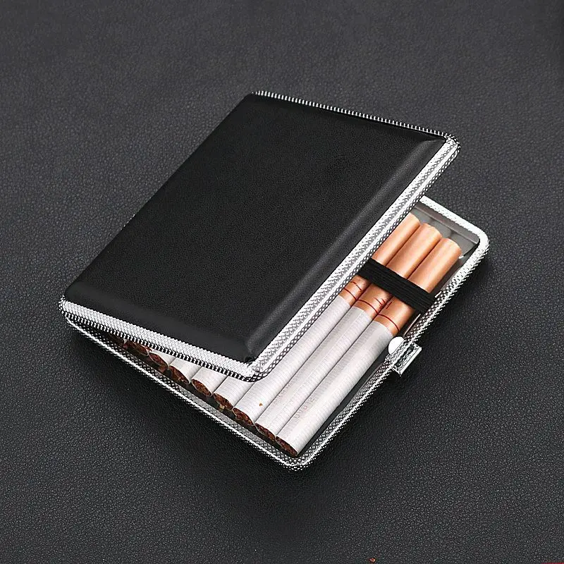 1pc New Metal Cigars Cigarettes Cases for about 20 sticks Cigarette Stainless Steel Tobacco Cigarette Boxes Tools