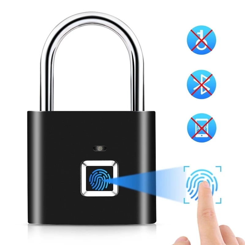 Smart Fingerprint Padlock Waterproof Biometric Fingerprint Keyless Door Lock USB Rechargeable Security Padlock for House Unlock at Best Price in Pakistan