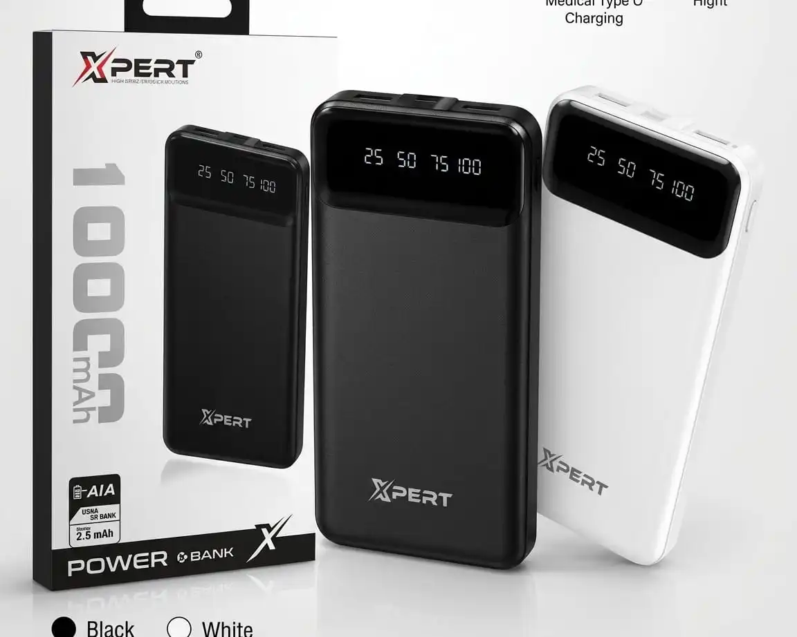 Expert 10000mAh Portable Power Bank | Dual 2.4A Fast Charging | Digital LED Display | Universal Compatibility for Smartphones, Tablets & Wearables At best price in pakistan